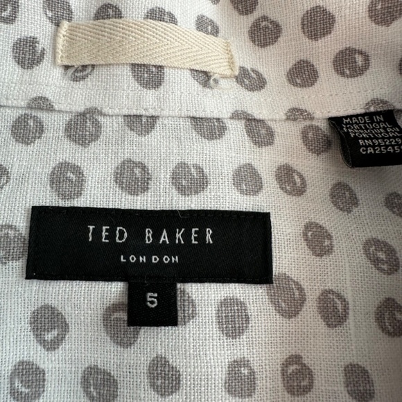 Ted Baker Linen Shirt Men Sz.5 US (XL - 42) Albert Button Up Chest Pocket Summer - Picture 3 of 15